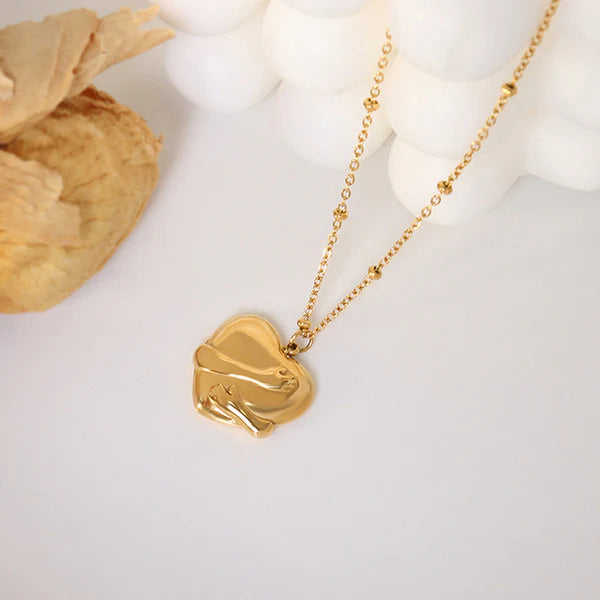 Gold-Plated Anti Tarnish Heart Hug Pendant