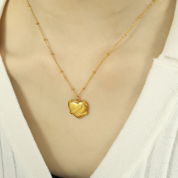 Gold-Plated Anti Tarnish Heart Hug Pendant