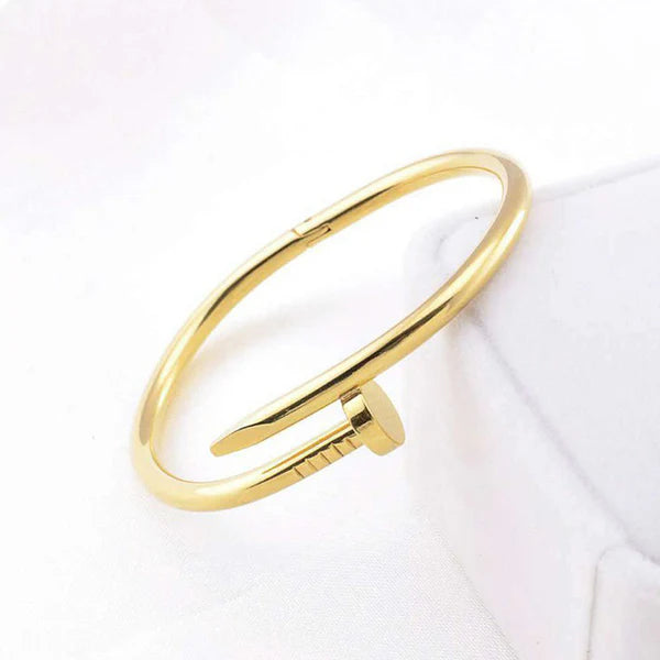 Stainless Steel Gold Plated Stainless Steel Anti Tarnish Nail Bracelet For Women
